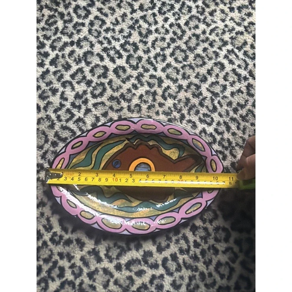 VTG Wassi Art Jamaica Hand Painted Fish Serving Sm Tray Platter 10.5